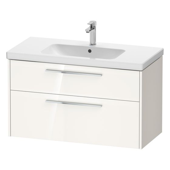 Duravit D-Code Waschtischunterbau wandh. 460x984x555mm, Weiß Hochglanz, 1 Auszug/Schubkasten, Griff Chrom, mit Dämpfung