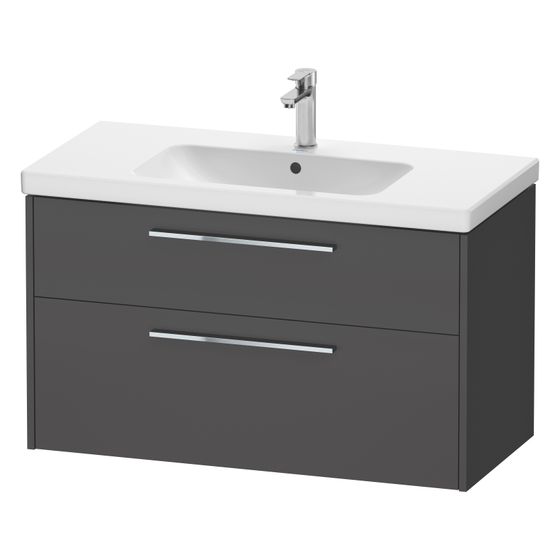 Duravit D-Code Waschtischunterbau wandh. 460x984x555mm, Graphit Matt, 1 Auszug/Schubkasten, Griff mit Dämpfung