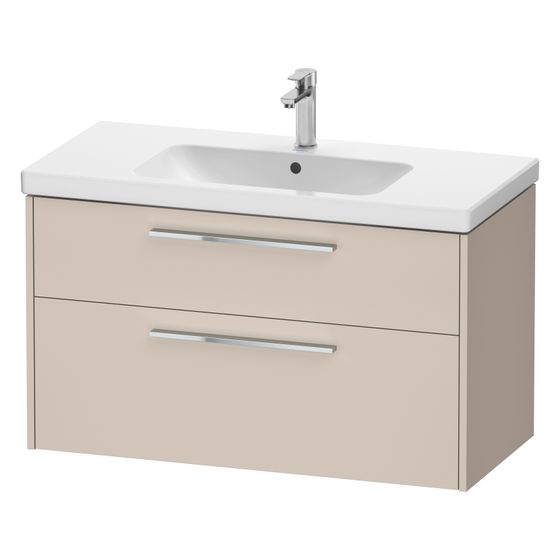 Duravit D-Code Waschtischunterbau wandhäng. 460x984x555mm, Taupe Matt, 1 Auszug/Schubkasten, Griff mit Dämpfung