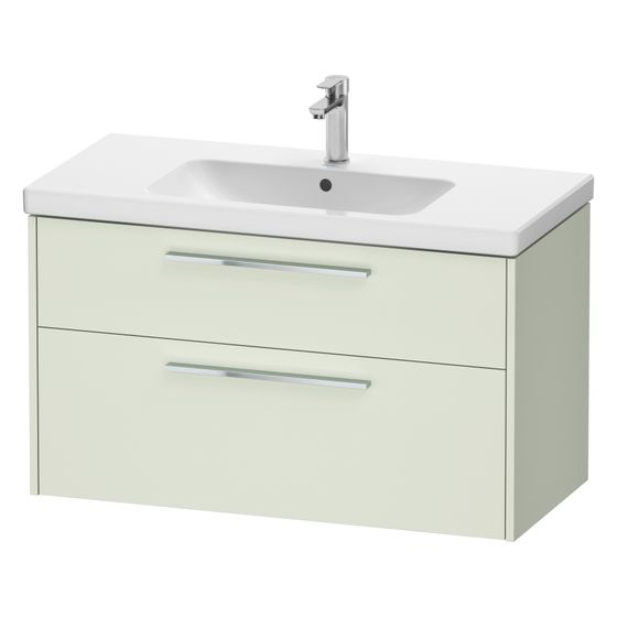 Duravit D-Code Waschtischunterbau wandh. 460x984x555mm, Blassgrün Matt, 1 Auszug/Schubkasten, Griff Chrom, mit Dämpfung