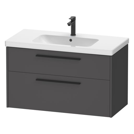 Duravit D-Code Waschtischunterbau wandhäng. 460x984x555mm Graphit Matt, 1 AZ/SK, Griff Diam. mit Dämpfung