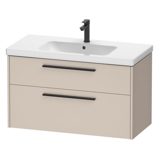Duravit D-Code Waschtischunterbau wandhäng. 460x984x555mm Taupe Matt, 1 AZ/SK, Griff Diam. mit Dämpfung