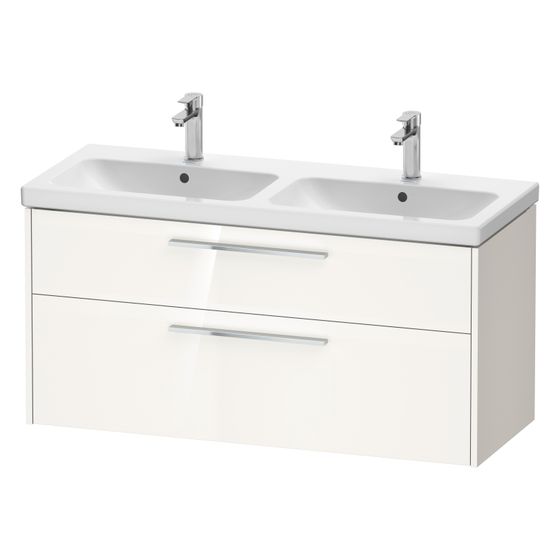 Duravit D-Code Waschtischunterbau wandhäng. 460x1184x555mm, Weiß Hochglanz, 1 AZ/SK, Griff Chrom, mit Dämpfung