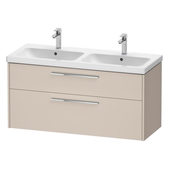 Duravit D-Code Waschtischunterbau wandhäng. 460x1184x555mm, Taupe Matt, 1 Auszug/Schubkasten, Griff mit Dämpfung