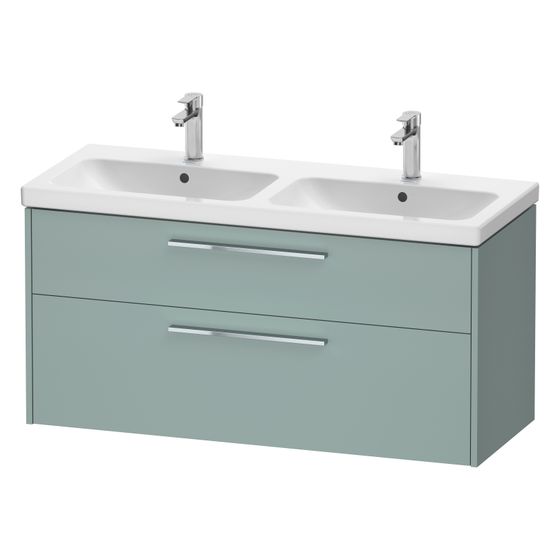 Duravit D-Code Waschtischunterbau wandhäng. 460x1184x555mm, Fjordgrün Matt, 1 AZ/SK, Griff Chrom, mit Dämpfung