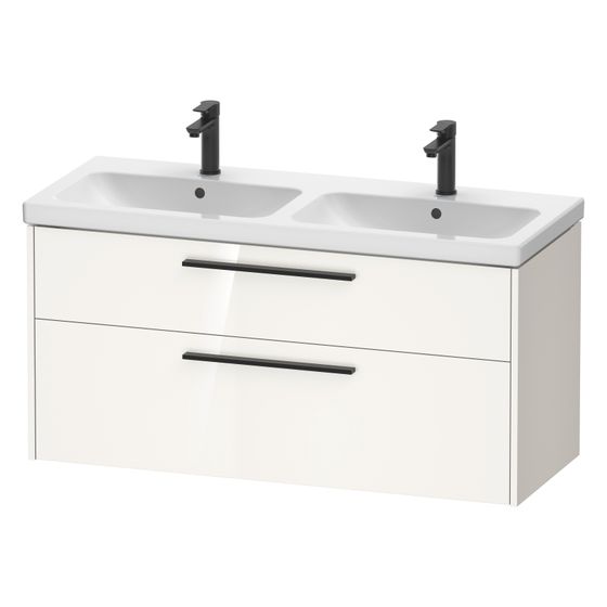 Duravit D-Code Waschtischunterbau wandhäng. 460x1184x555mm Weiß Hochglanz 1 Auszug/SK, Griff Diam. mit Dämpfung