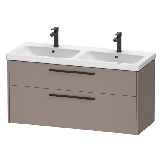 Duravit D-Code Waschtischunterbau wandhäng. 460x1184x555mm Basalt Matt, 1 AZ/SK, Griff Diam. mit Dämpfung