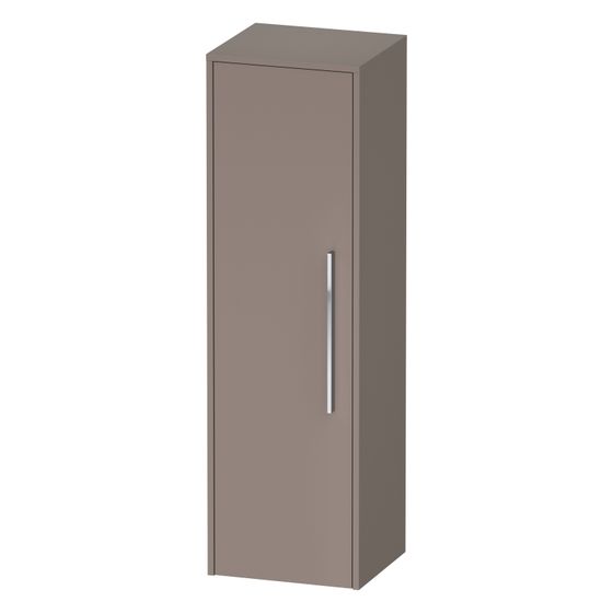 Duravit D-Code Halbhochschrank Dekor 360x400x1320mm Basalt Matt, 1 Tür L 2 Glas-FB, 1 Holz-FB, Griff Chrom