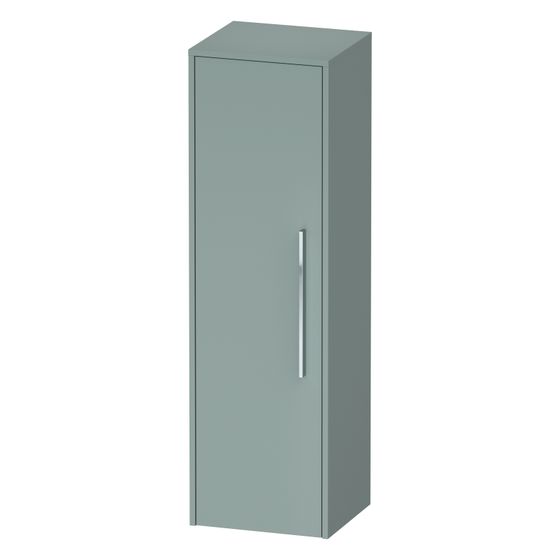 Duravit D-Code Halbhochschrank Dekor 360x400x1320mm Fjordgrün Matt, 1 Tür L 2 Glas-FB, 1 Holz-FB, Griff Chrom