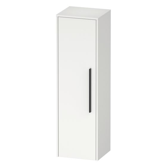 Duravit D-Code Halbhochschrank Dekor 360x400x1320mm Mattweiß, 1 Tür L 2 Glas-FB, 1 Holz-FB, Griff Diamantschwarz
