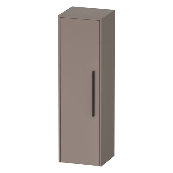 Duravit D-Code Halbhochschrank Dekor 360x400x1320mm Basalt Matt, 1 Tür L 2 Glas-FB, 1 Holz-FB, Griff Diamantschwarz