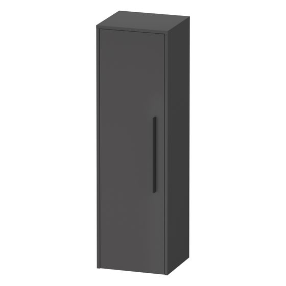 Duravit D-Code Halbhochschrank Dekor 360x400x1320mm Graphit Matt, 1 Tür L 2 Glas-FB, 1 Holz-FB, Griff Diamantschwarz