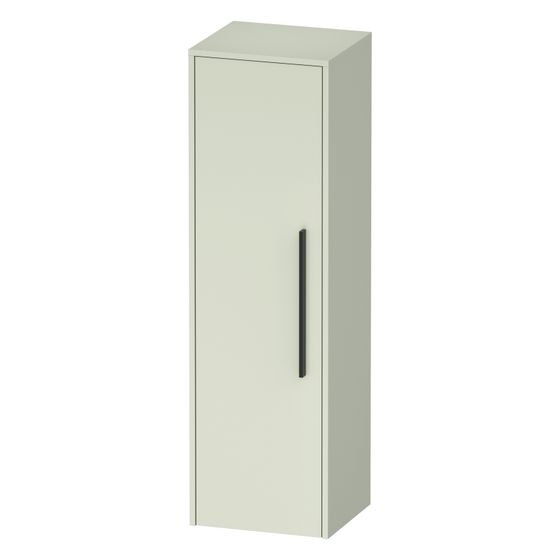 Duravit D-Code Halbhochschrank Dekor 360x400x1320mm Blassgrün Matt, 1 Tür L 2 Glas-FB, 1 Holz-FB, Griff Diamantschwarz