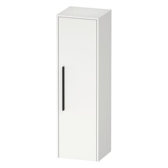 Duravit D-Code Halbhochschrank Dekor 360x400x1320mm Mattweiß, 1 Tür R 2 Glas-FB, 1 Holz-FB, Griff Diamantschwarz
