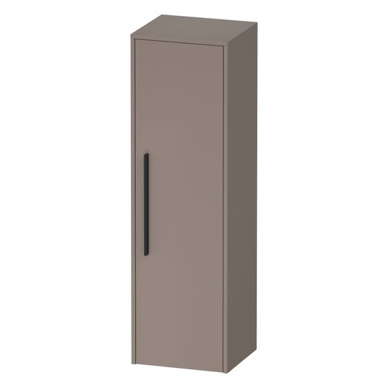 Duravit D-Code Halbhochschrank Dekor 360x400x1320mm Basalt Matt, 1 Tür R 2 Glas-FB, 1 Holz-FB, Griff Diamantschwarz