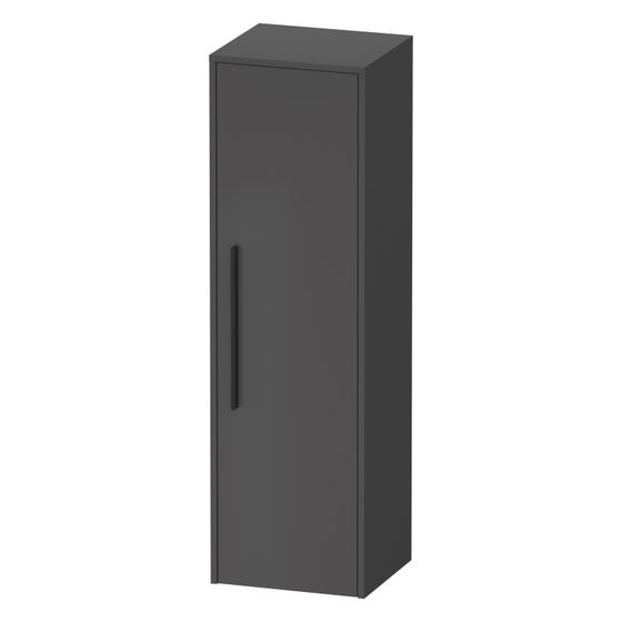 Duravit D-Code Halbhochschrank Dekor 360x400x1320mm Graphit Matt, 1 Tür R 2 Glas-FB, 1 Holz-FB, Griff Diamantschwarz