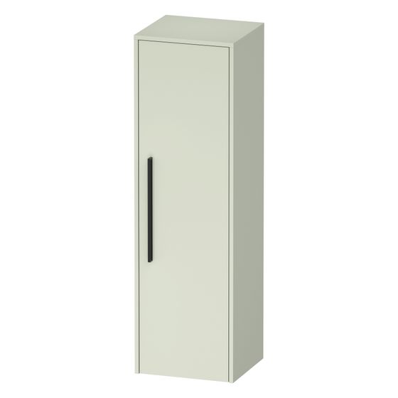 Duravit D-Code Halbhochschrank Dekor 360x400x1320mm Blassgrün Matt, 1 Tür R 2 Glas-FB, 1 Holz-FB, Griff Diamantschwarz