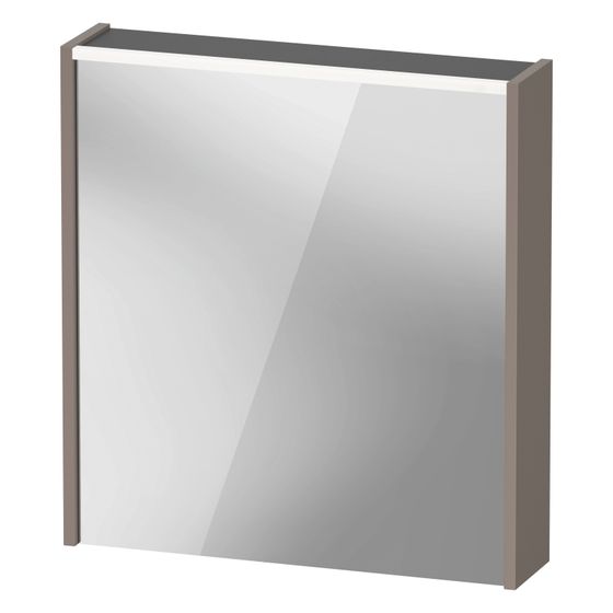 Duravit D-Code Spiegelschrank Wandmontage 148x650x700mm, Basalt, 1 Tür L, 2 Glasfachböden, 1 Holzfachboden, 5W