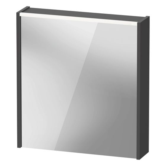 Duravit D-Code Spiegelschrank Wandmontage 148x650x700mm, Graphit, Tür R, 2 Glasfachböden, 1 Holzfachboden, 5W, FR
