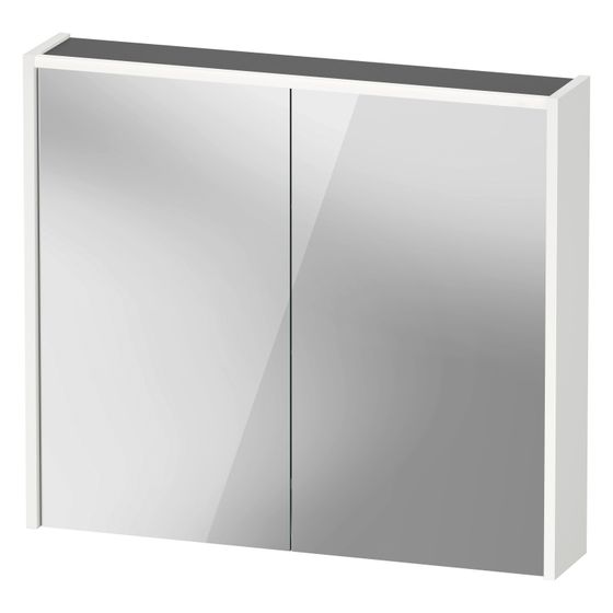 Duravit D-Code Spiegelschrank Wandmontage 148x800x700mm, Weiß, 2 Türen L/R, 2 Glasfachböden, 1 Holzfachboden, 6W, CH