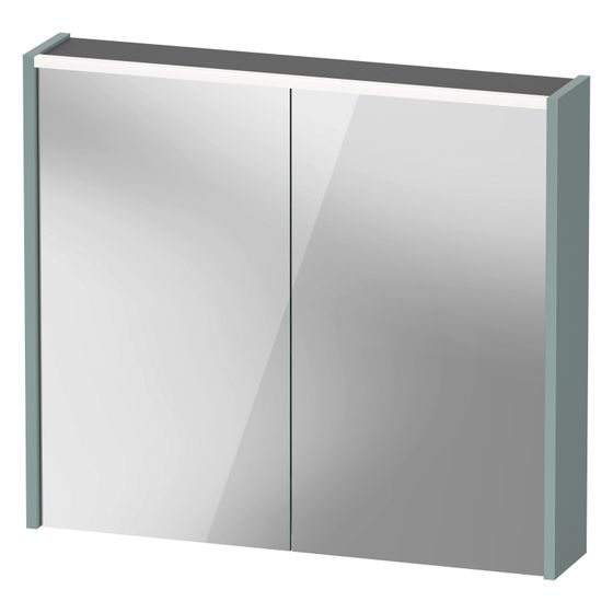 Duravit D-Code Spiegelschrank Wandmontage 148x800x700mm, Fjordgrün, 2 Türen L/R, 2 Glasfachböden, 1 Holzfachboden, 6W