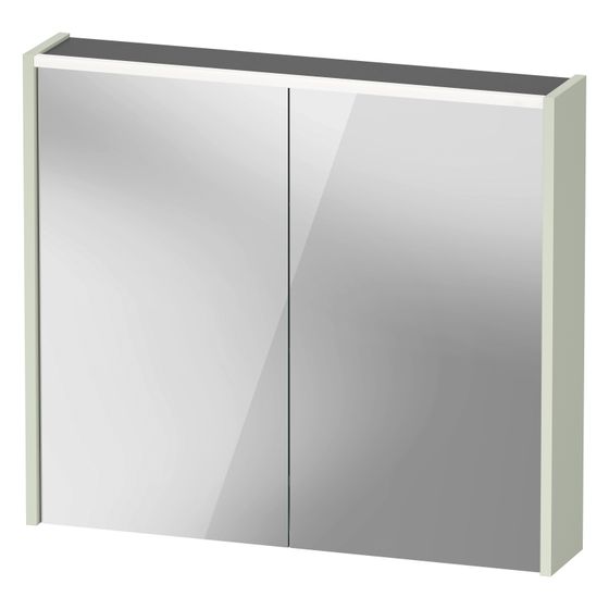 Duravit D-Code Spiegelschrank Wandmontage 148x800x700mm, Blassgrün, 2 Türen L/R, 2 Glasfachböden, 1 Holzfachboden, 6W, FR