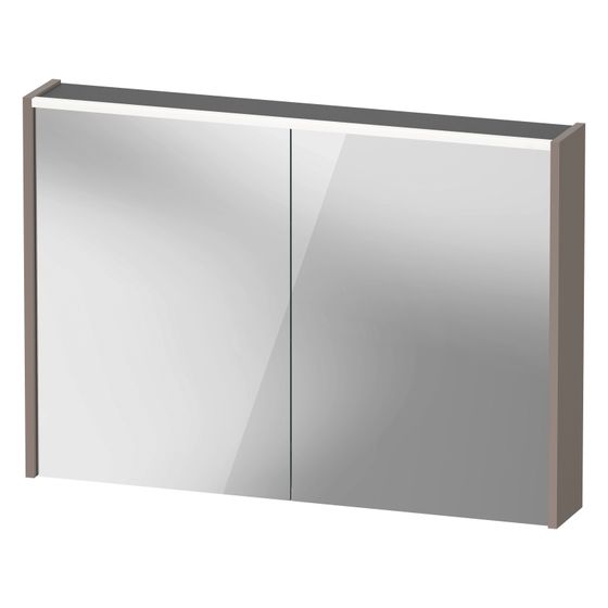 Duravit D-Code Spiegelschrank Wandmontage 148x1000x700mm, Basalt, 2 Türen L/R, 2 Glasfachböden, 1 Holzfachboden, 7W