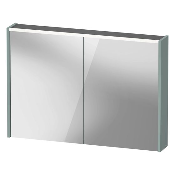 Duravit D-Code Spiegelschrank Wandmontage 148x1000x700mm, Fjordgrün, 2 Türen L/R, 2 Glasfachböden, 1 Holzfachboden, 7W, FR