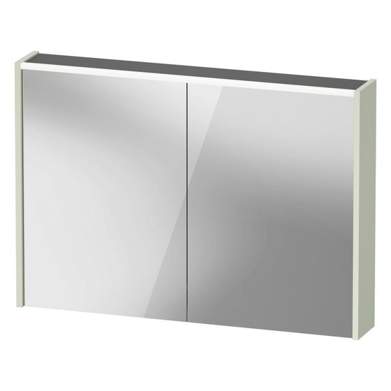 Duravit D-Code Spiegelschrank Wandmontage 148x1000x700mm, Blassgrün, 2 Türen L/R, 2 Glasfachböden, 1 Holzfachboden, 7W, FR