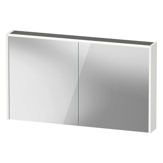 Duravit D-Code Spiegelschrank Wandmontage 148x1200x700mm, Weiß, 2 Türen L/R, 2 Glasfachböden, 1 Holzfachboden, 9W, CH