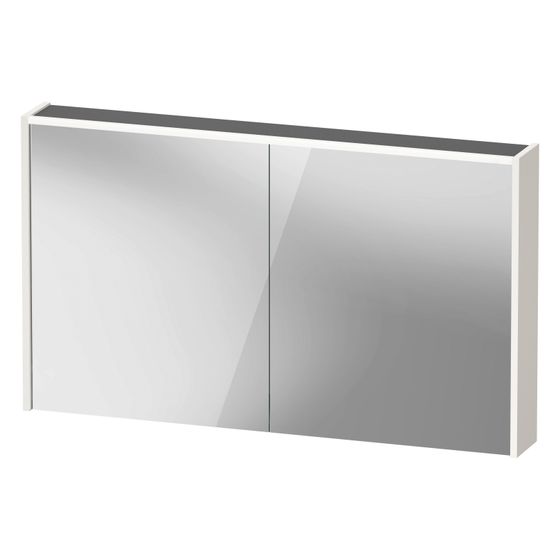 Duravit D-Code Spiegelschrank Wandmontage 148x1200x700mm, Weiß Hochglanz, 2 Türen L/R, 2 Glasfachböden, 1 Holzfachboden, 9W