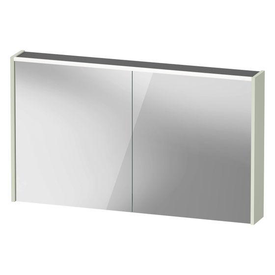 Duravit D-Code Spiegelschrank Wandmontage 148x1200x700mm, Blassgrün, 2 Türen L/R, 2 Glasfachböden, 1 Holzfachboden, 9W, FR