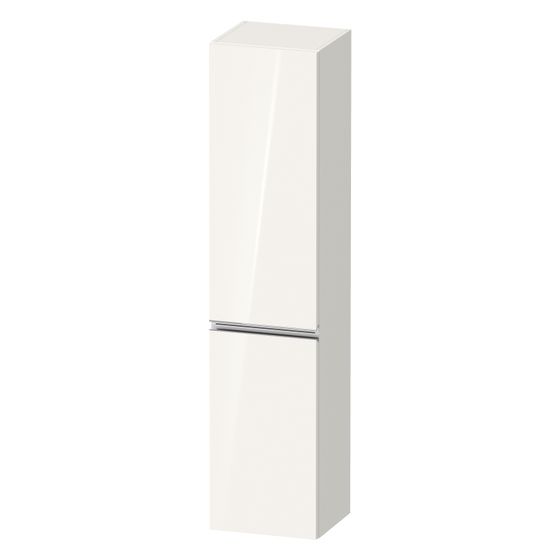 Duravit Sivida Hochschrank, Dekor 374x400x1770mm Weiß HG, 2 Türen L, Griffleiste Chrom, 3 Glasfachböden, 1 Holzfachboden, 50mm