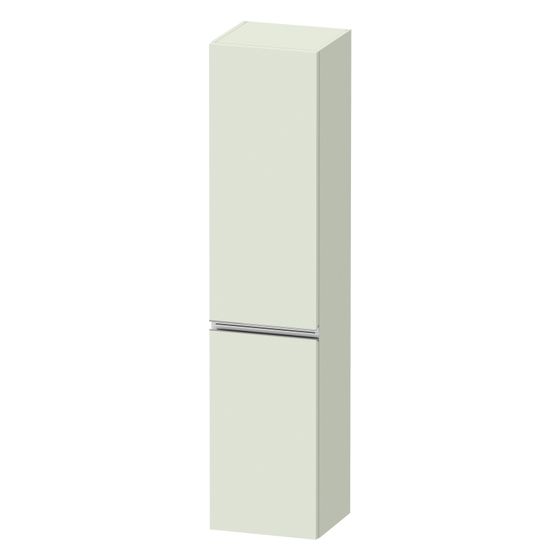 Duravit Sivida Hochschrank, Dekor 374x400x1770mm Blassgrün Matt, 2 Türen L, Griffleiste Chrom, 3 Glas-FB, 1 Holz-FB, 50mm