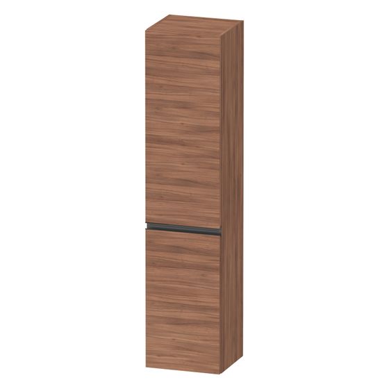 Duravit Sivida Hochschrank Dekor 374x400x1770mm Nusb.Matt, 2 Türen L, Griffleiste Diamantschwarz, 3 Glas-FB, 1 Holz-FB, 50mm