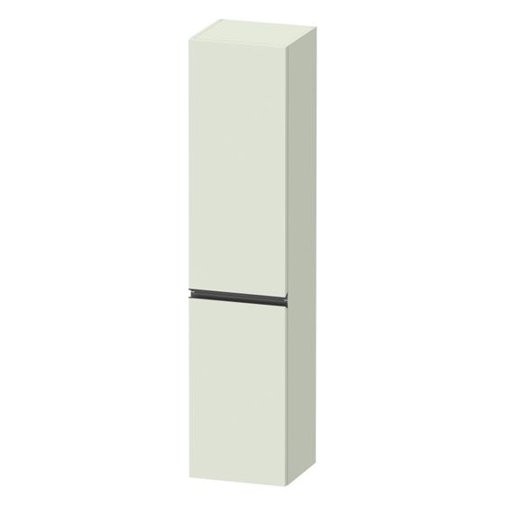 Duravit Sivida Hochschrank Dekor 374x400x1770mm Blassgrün Matt, 2 Tür R, Griffleiste Diamantschwarz, 3 Glas-FB, 1 Holz-FB, 50mm