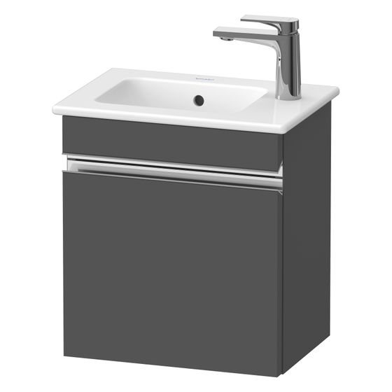 Duravit Sivida Waschtischunterbau wandh 287x400x443mm R, Graphit Matt, Griffleiste, 1 Tür, Automatiktürs. SV4642R10490000