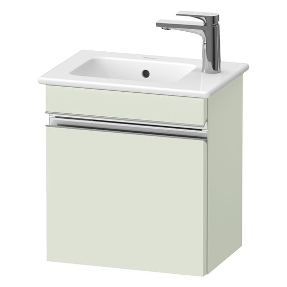 Duravit Sivida Waschtischunterbau wandh. 287x400x443mm R, Blassgrün Matt, Griffleiste, 1 Tür, Automatiktürs. SV4642R10HH0000