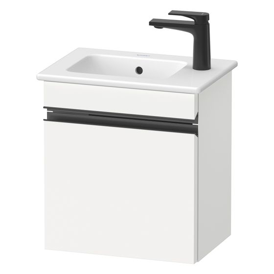 Duravit Sivida Waschtischunterbau wandh. 287x400x443mm, L, Diams./Mattweiß, Griffleiste, 1 Tür, Automatiktürscharnier