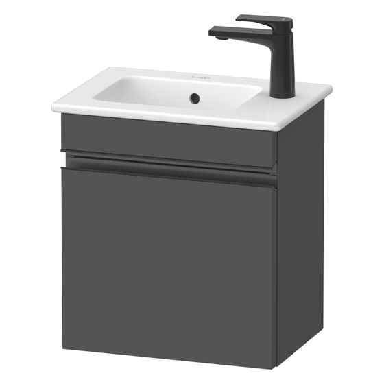 Duravit Sivida Waschtischunterbau wandh 287x400x443mm R, Graphit Matt, Griffleiste, 1 Tür, Automatiktürs. SV4642RBD490000