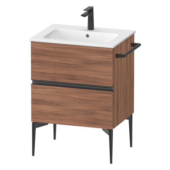 Duravit Sivida Waschtischunterbau bodenstehend 477x610x591mm, B, Nusb.Matt, Griffleiste, 2 SK