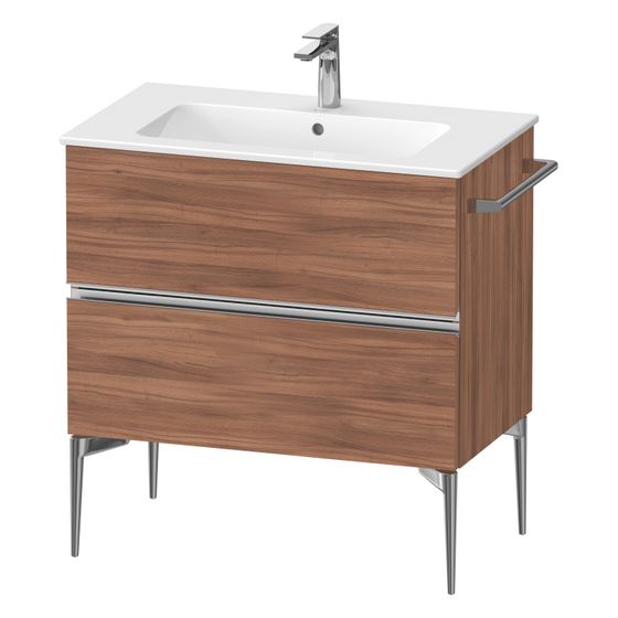 Duravit Sivida Waschtischunterbau bodenstehend 477x810x591mm, Nusb.Matt, Griffleiste, 2 SK, Ausschnitt/Schürze