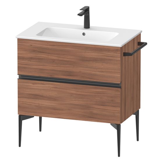 Duravit Sivida Waschtischunterbau bodenstehend 477x810x591mm, B, Nusb.Matt, Griffleiste, 2 SK
