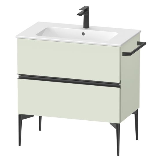 Duravit Sivida Waschtischunterbau bodenstehend 477x810x591mm, B, Blassgrün Matt, Griffleiste, 2 SK