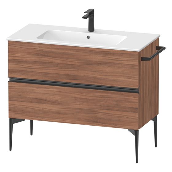 Duravit Sivida Waschtischunterbau bodenstehend 477x1010x591mm, B, Nusb.Matt, Griffleiste, 2 SK