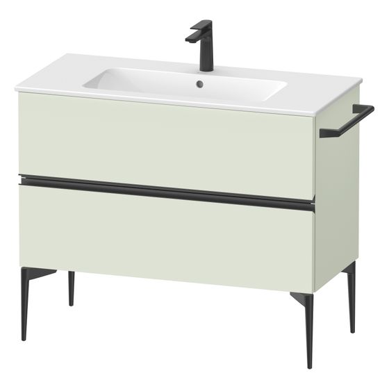 Duravit Sivida Waschtischunterbau bodenstehend 477x1010x591mm, B, Blassgrün Matt, Griffleiste, 2 SK