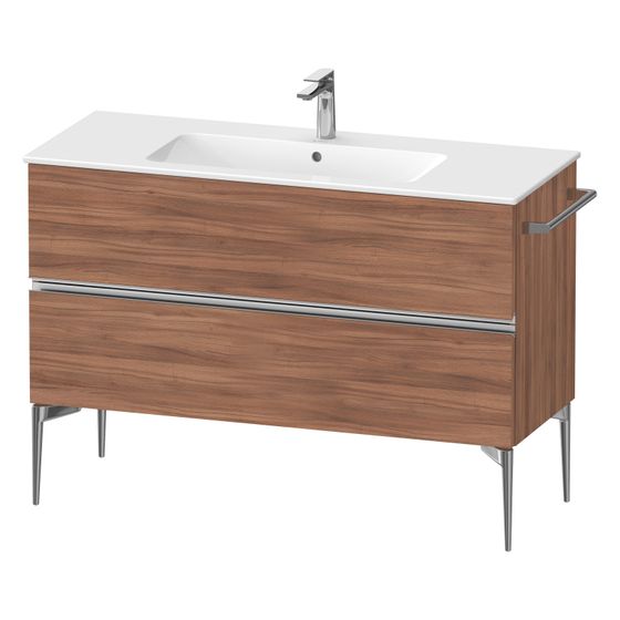 Duravit Sivida Waschtischunterbau bodenstehend 477x1210x591mm, Nusb.Matt, Griffleiste, 2 SK, Ausschnitt/Schürze