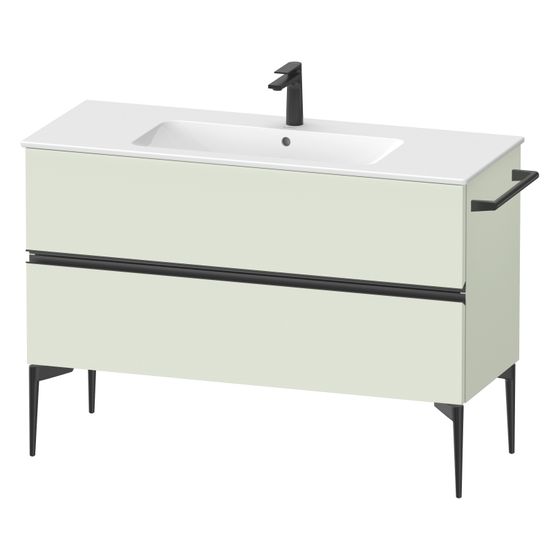 Duravit Sivida Waschtischunterbau bodenstehend 477x1210x591mm, B, Blassgrün Matt, Griffleiste, 2 SK