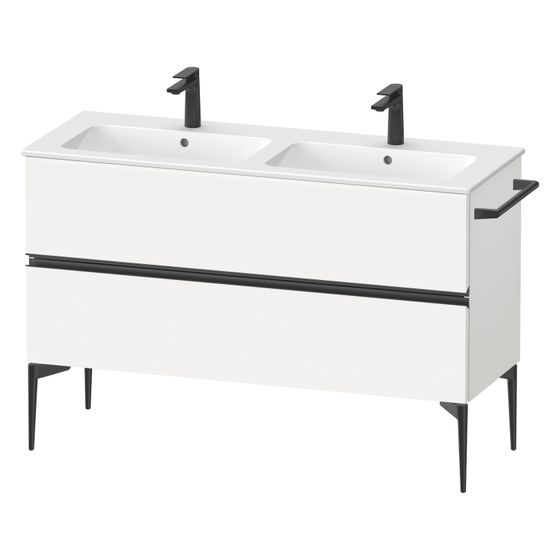 Duravit Sivida Waschtischunterbau bodenstehend 477x1280x591mm B, Mattweiß, Griffleiste, 2 SK, Aus./Schürze