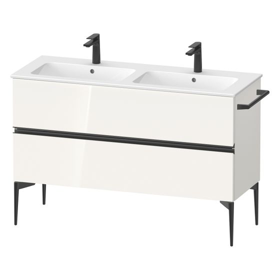 Duravit Sivida Waschtischunterbau bodenstehend 477x1280x591mm, B, Weiß Hochglanz, Griffleiste, 2 SK
